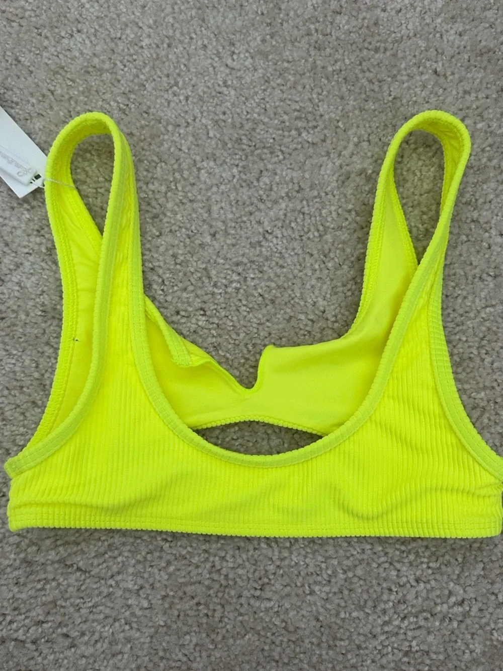 NWT frankies bikinis cole‎ ribbed top lemon drop size small